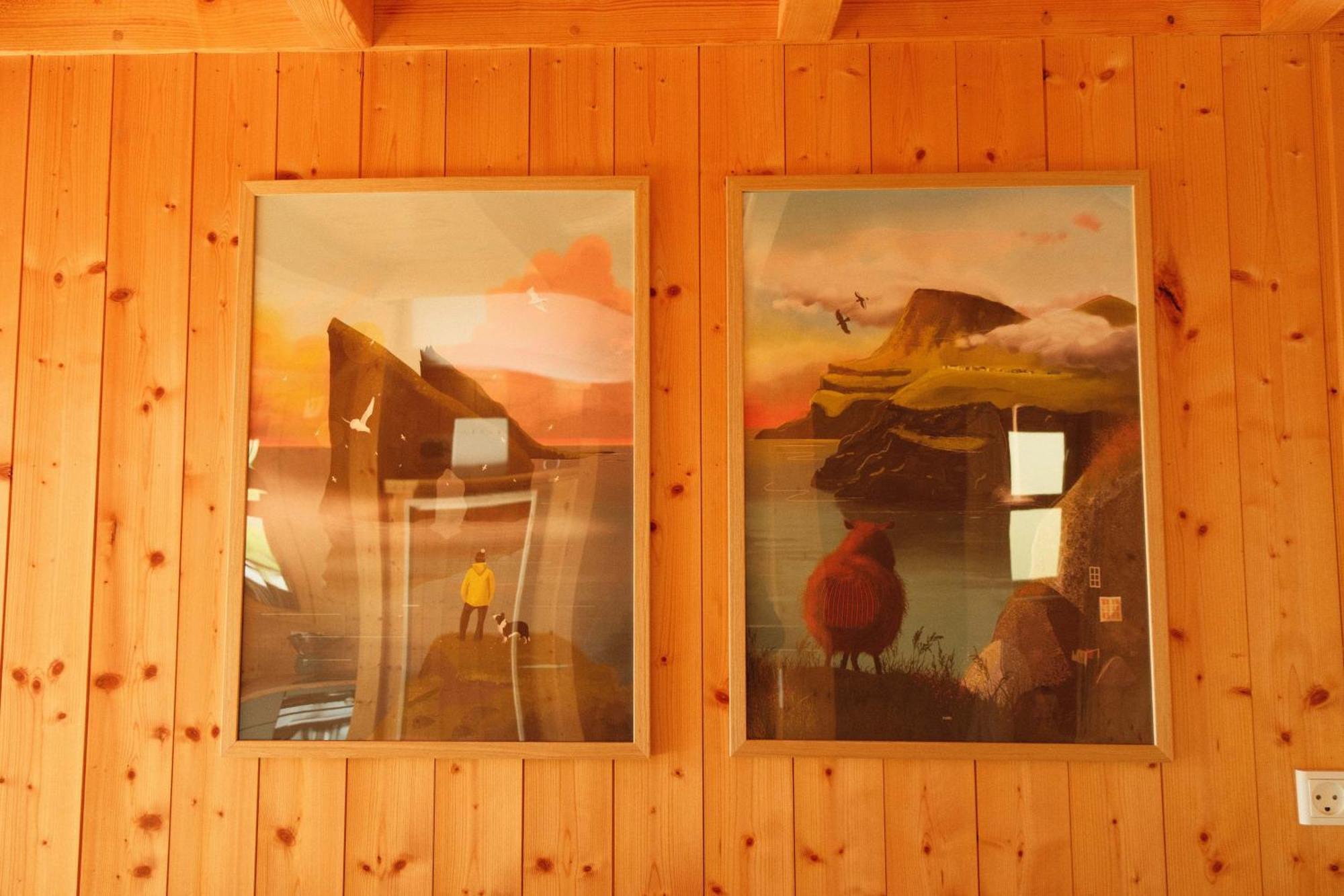 Mulafossur Cottages By Famous Waterfall In Gasadalur Kültér fotó