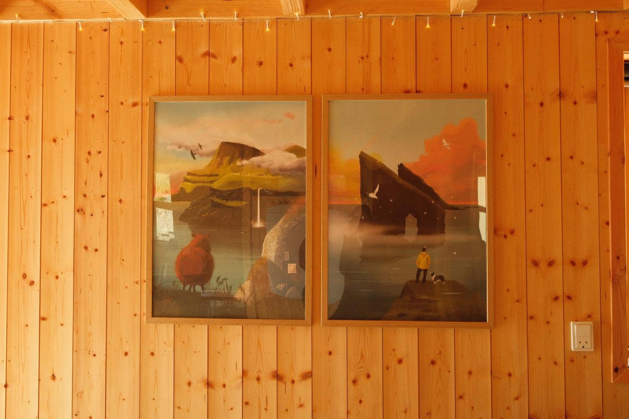 Mulafossur Cottages By Famous Waterfall In Gasadalur Kültér fotó